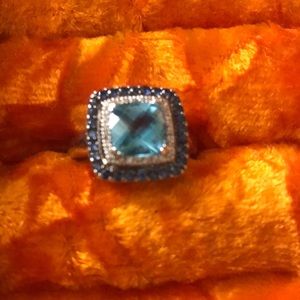 Le Vian blue topaz, sapphire & diamond ring